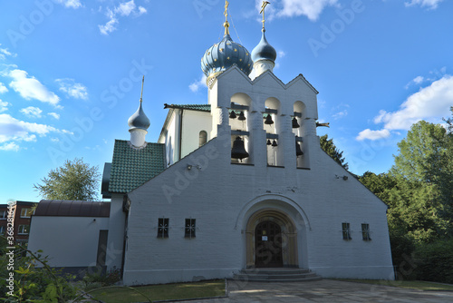A russian orthodox church in broad daylight
