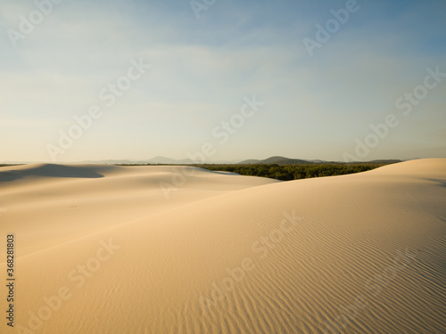 View of sand dunes in desert photo