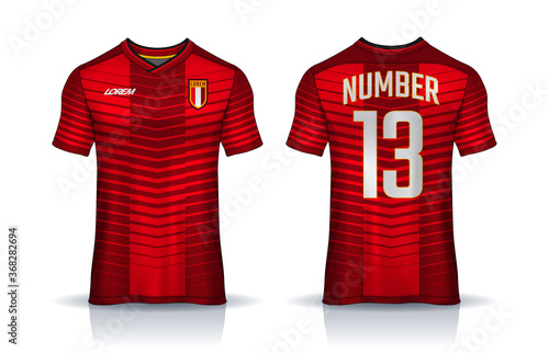 t-shirt sport design template, Soccer jersey mockup for football club. uniform front and back view.
