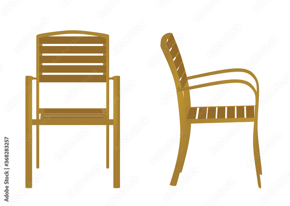 Outdoor wooden chair. vector illustration Outdoor wooden chair. vector illustration