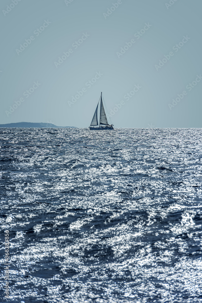 sailing yacht at the ocean
