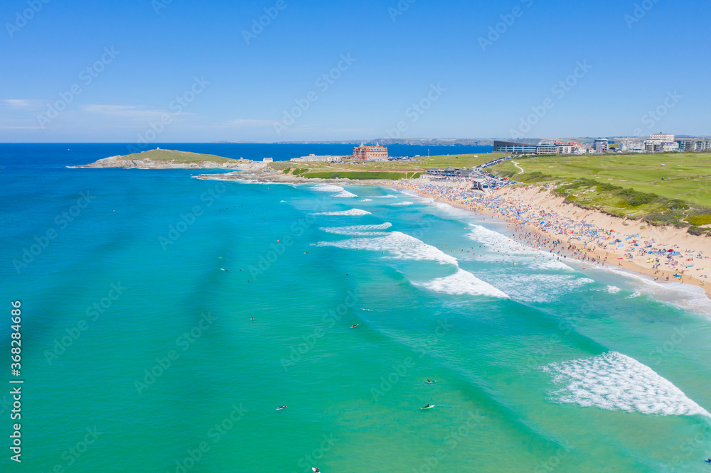 Aerial photograph of Fistral Beach, Newquay, Cornwall, England