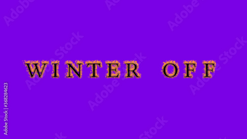 winter off fire text effect violet background. animated text effect with high visual impact. letter and text effect. Alpha Matte. 
