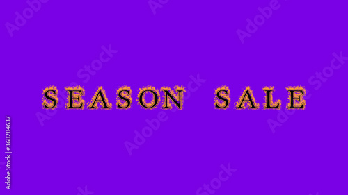 season sale fire text effect violet background. animated text effect with high visual impact. letter and text effect. Alpha Matte. 