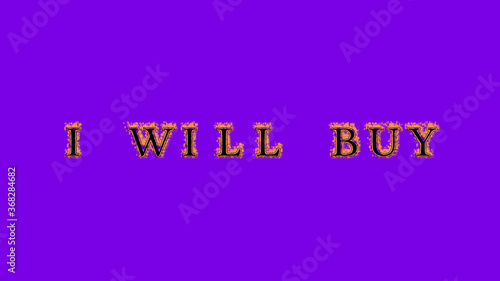i will buy fire text effect violet background. animated text effect with high visual impact. letter and text effect. Alpha Matte. 