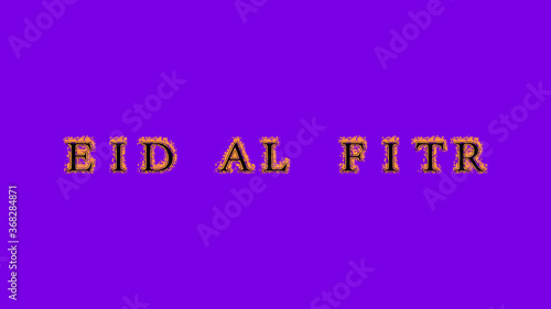 eid al fitr fire text effect violet background. animated text effect with high visual impact. letter and text effect. Alpha Matte. 