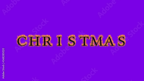 christmas fire text effect violet background. animated text effect with high visual impact. letter and text effect. Alpha Matte. 