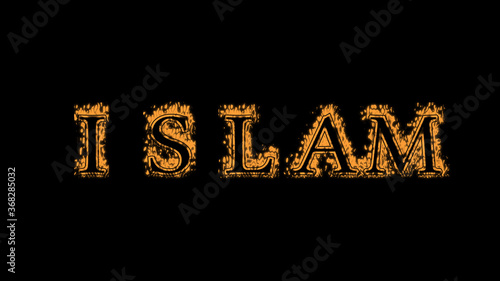 Photography islam fire text effect black background