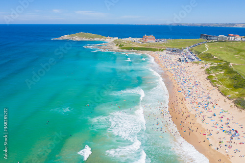 Aerial photograph of Fistral Beach, Newquay, Cornwall, England © Tim
