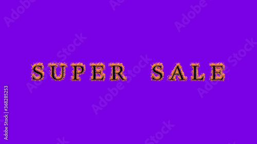 super sale fire text effect violet background. animated text effect with high visual impact. letter and text effect. Alpha Matte. 