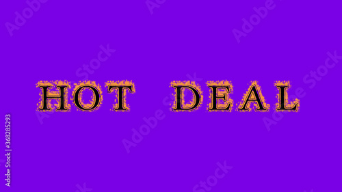 hot deal fire text effect violet background. animated text effect with high visual impact. letter and text effect. Alpha Matte. 