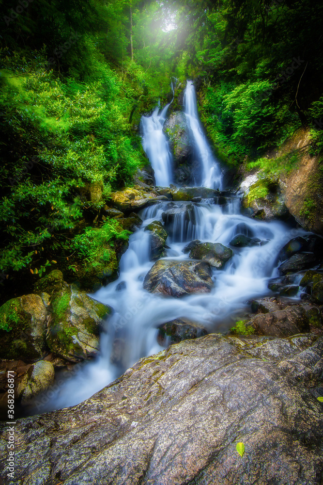 Beautiful waterfalls hidden in the forest. Erikli, Suuctu, Sudusen, Bursa. Turkey.