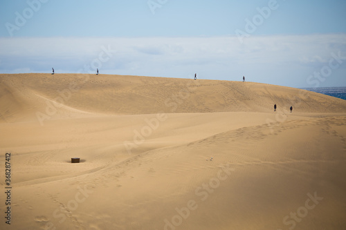People at Maspalomas sand dunes in Canary Island