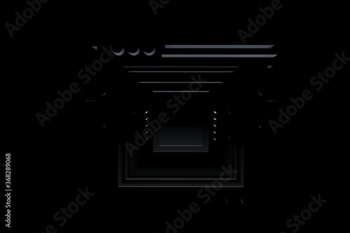 3D rendering black abstract motherboard illustration