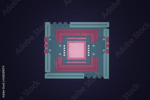 3D rendering abstract motherboard illustration