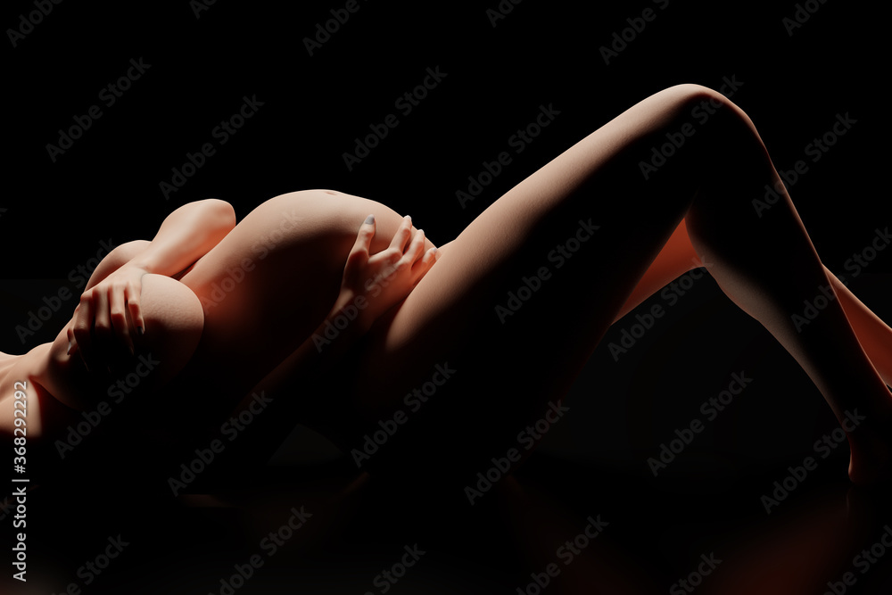 © PixlMakr - Pregnant woman laying on her back