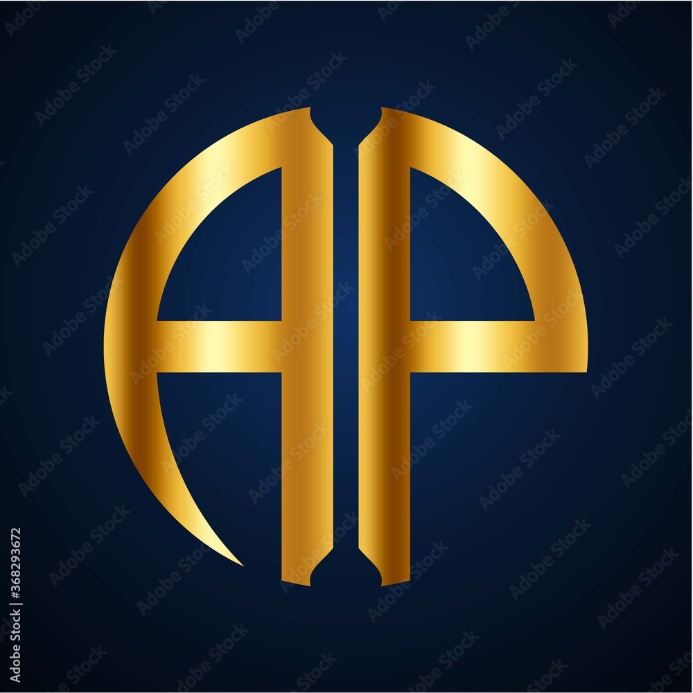 Obraz premium initials golden circle AP