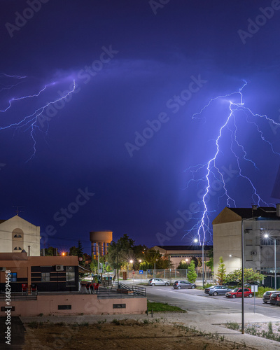 Lightning during the summer season at Portugal