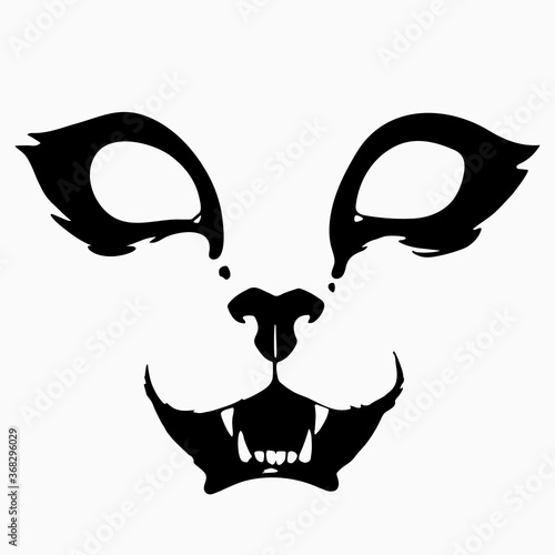 drawing of a stylized scary animal muzzle