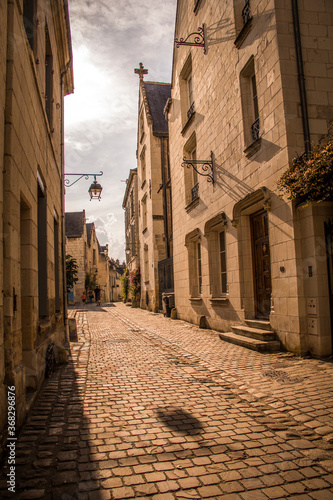 City streets of Chinon in France