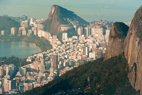 Aerial View of Ipanema and Leblon Districts in Rio de Janeiro, Brazil photo