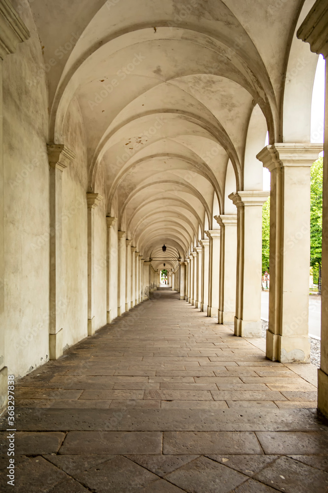 Porch facing the Basilica of the Madonna di Monte Berico, Vicenza - Italy