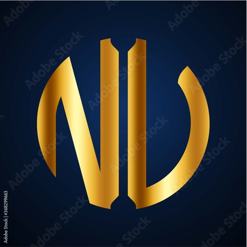 initials golden circle  NU