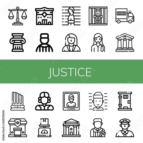 justice icon set