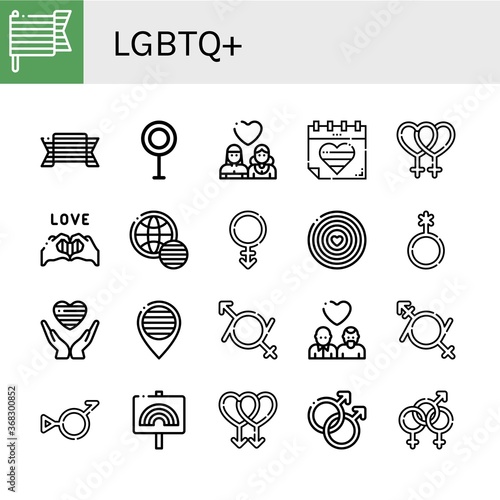 lgbtq+ simple icons set