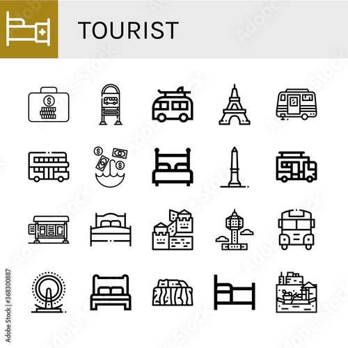 Set of tourist icons
