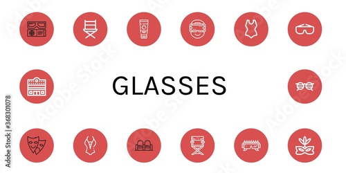 glasses icon set
