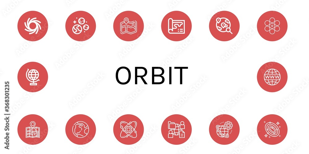 orbit simple icons set orbit simple icons set