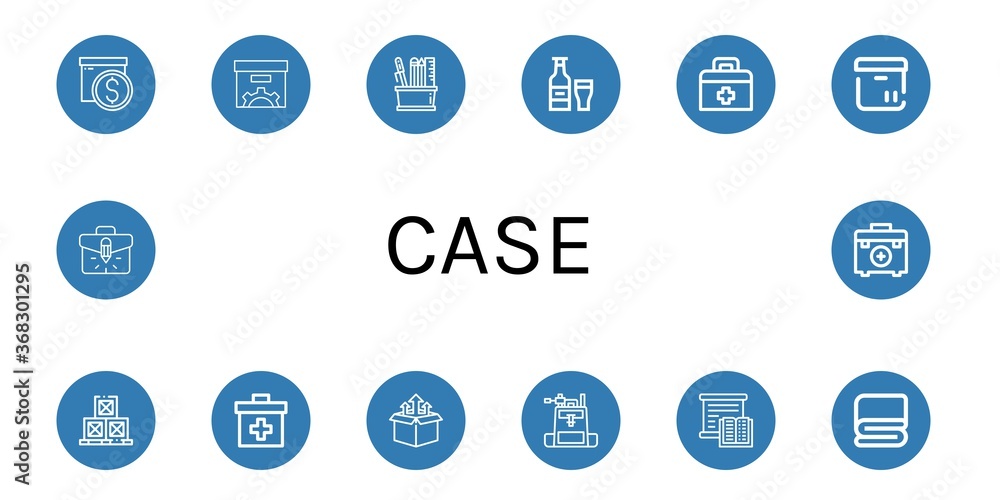 case simple icons set case simple icons set