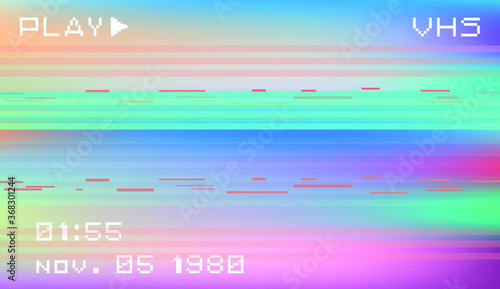 Abstract technology background with pixel noise compression artifacts. Glitched screen with digital datamoshing effect like retro look of an old damaged VHS tape.