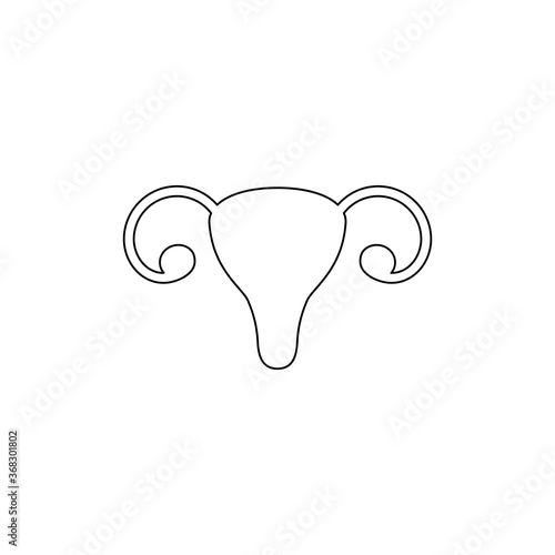Female reproduction system line icon. Women reproduction system outline black shape vector illustration isolated on white background