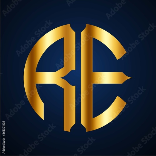initials golden circle  RE