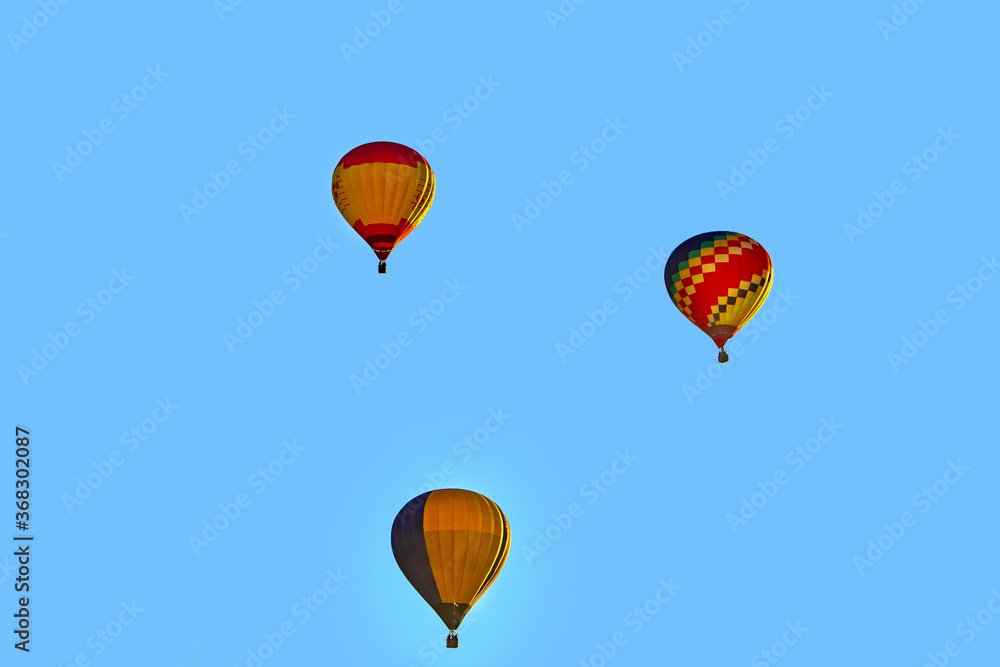 Colored hot air balloons in the sky Colored hot air balloons in the sky