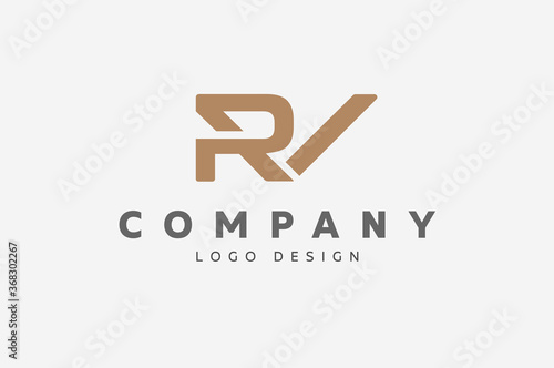 letter R and V logo design, modern alphabet for automotive and sport company, logo template design, vector illustration
