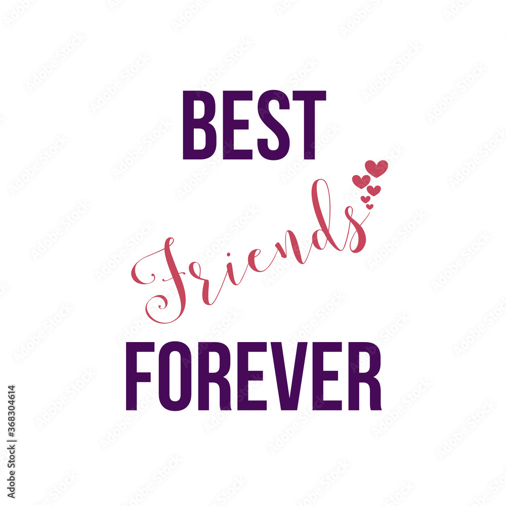 Best friends forever text written on abstract background with colorful hearts pattern, graphic design illustration wallpaper