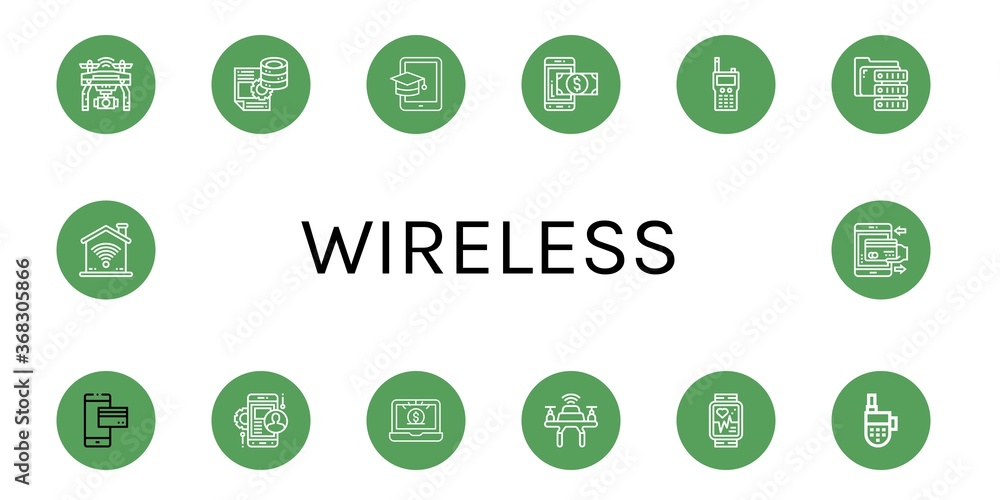 Set of wireless icons Set of wireless icons