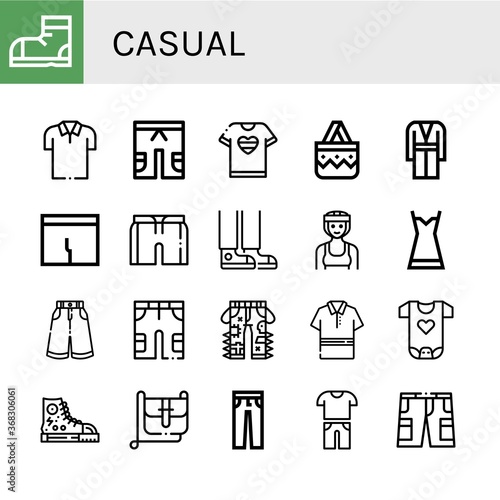 casual icon set