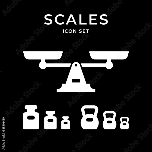 Set icons of scales and weights