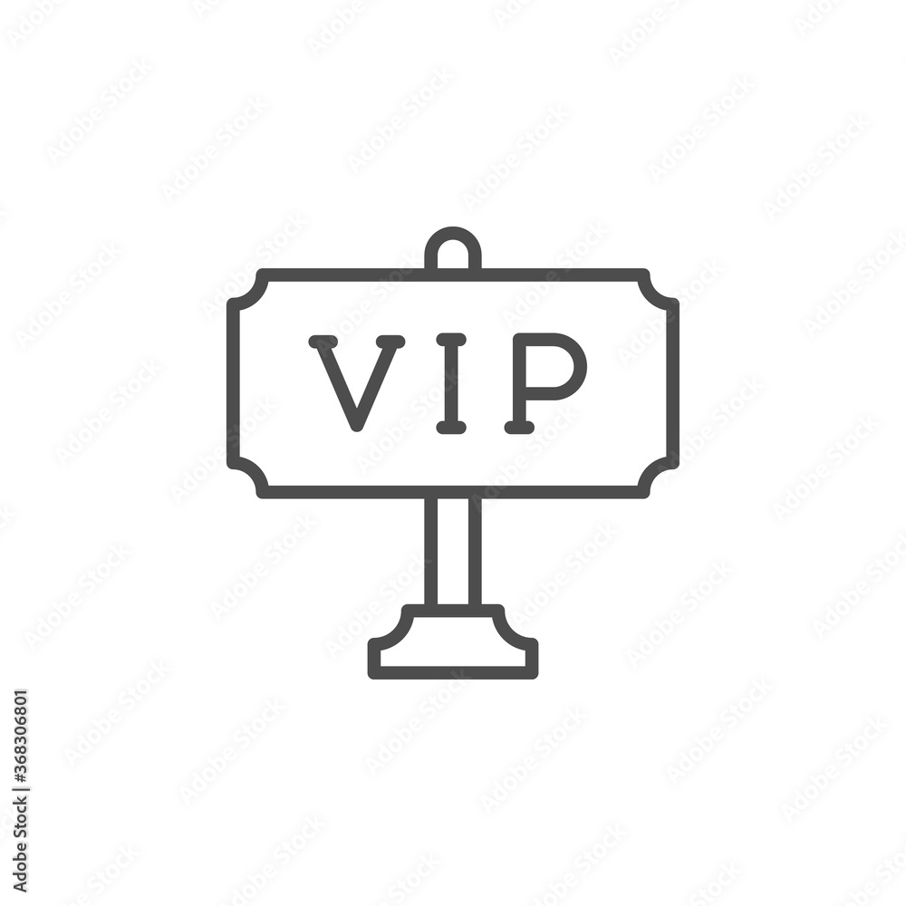 VIP plate line outline icon VIP plate line outline icon