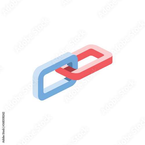 Link Internet. Vector 3d isometric, color web icons set, new flat style. Creative illustration, idea for infographics.