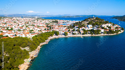 Aerial photo of Tribunj city panorama 
