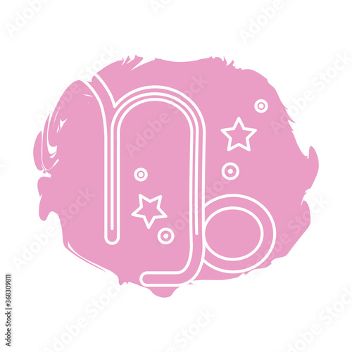 capricorn zodiac sign symbol block style icon
