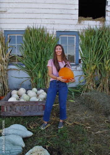 young woman working in garden