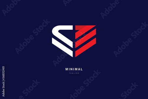 Alphabet letter icon logo SE or ES Vector Design  Template