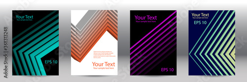 Cover design. Set of abstract backgrounds, vector. Volumetric geometric shapes. Cover design for magazine, book, splash, banner.
