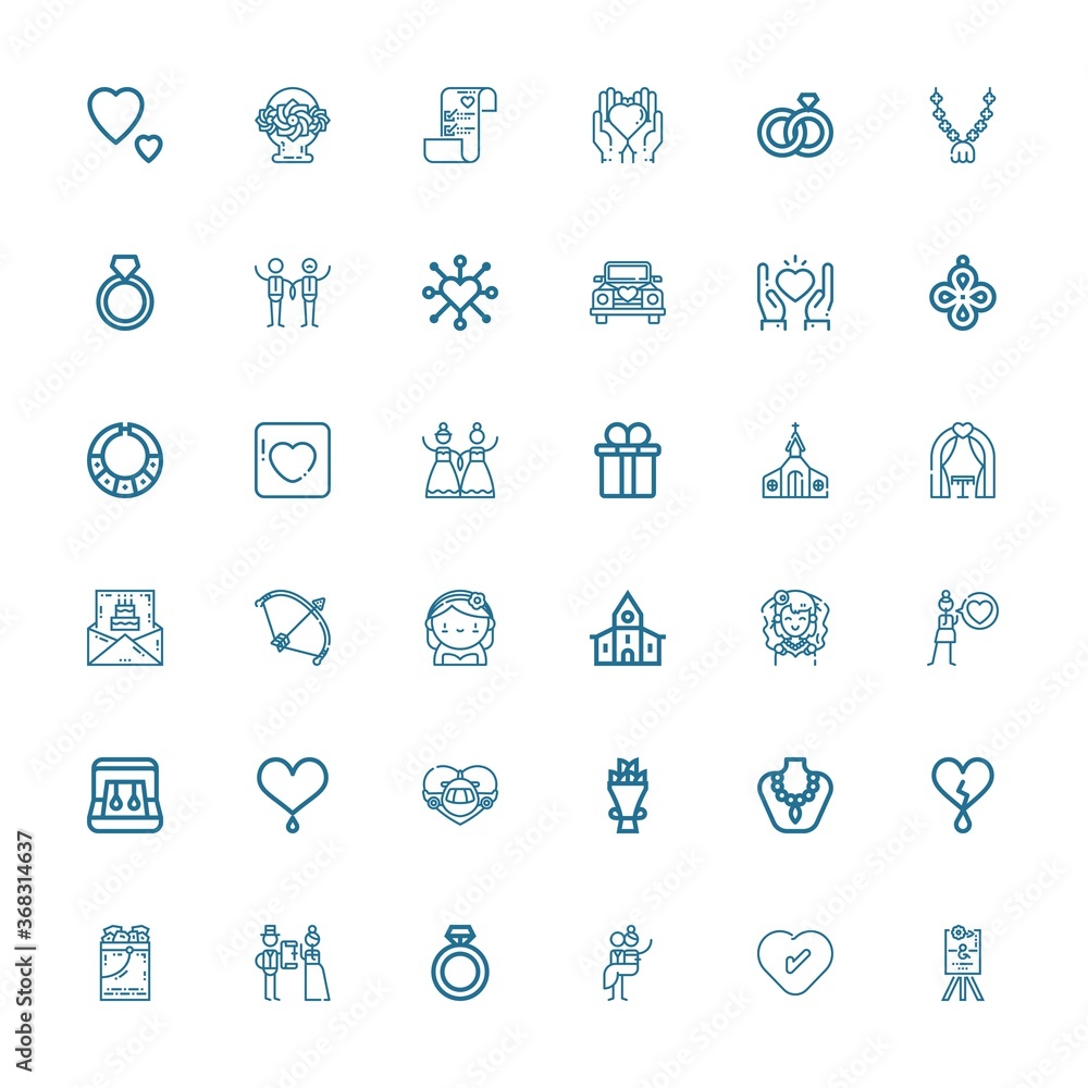 Editable 36 wedding icons for web and mobile Editable 36 wedding icons for web and mobile